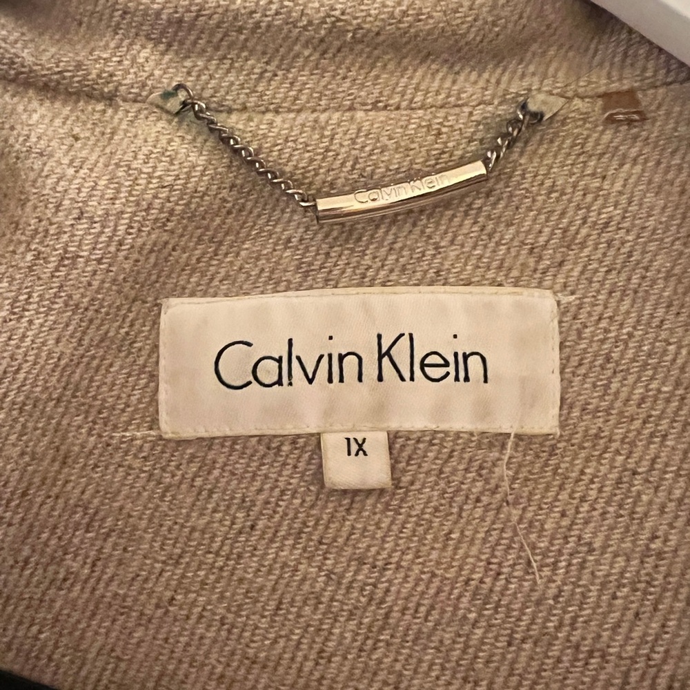 Calvin Klein Beige Wool Coat 1X